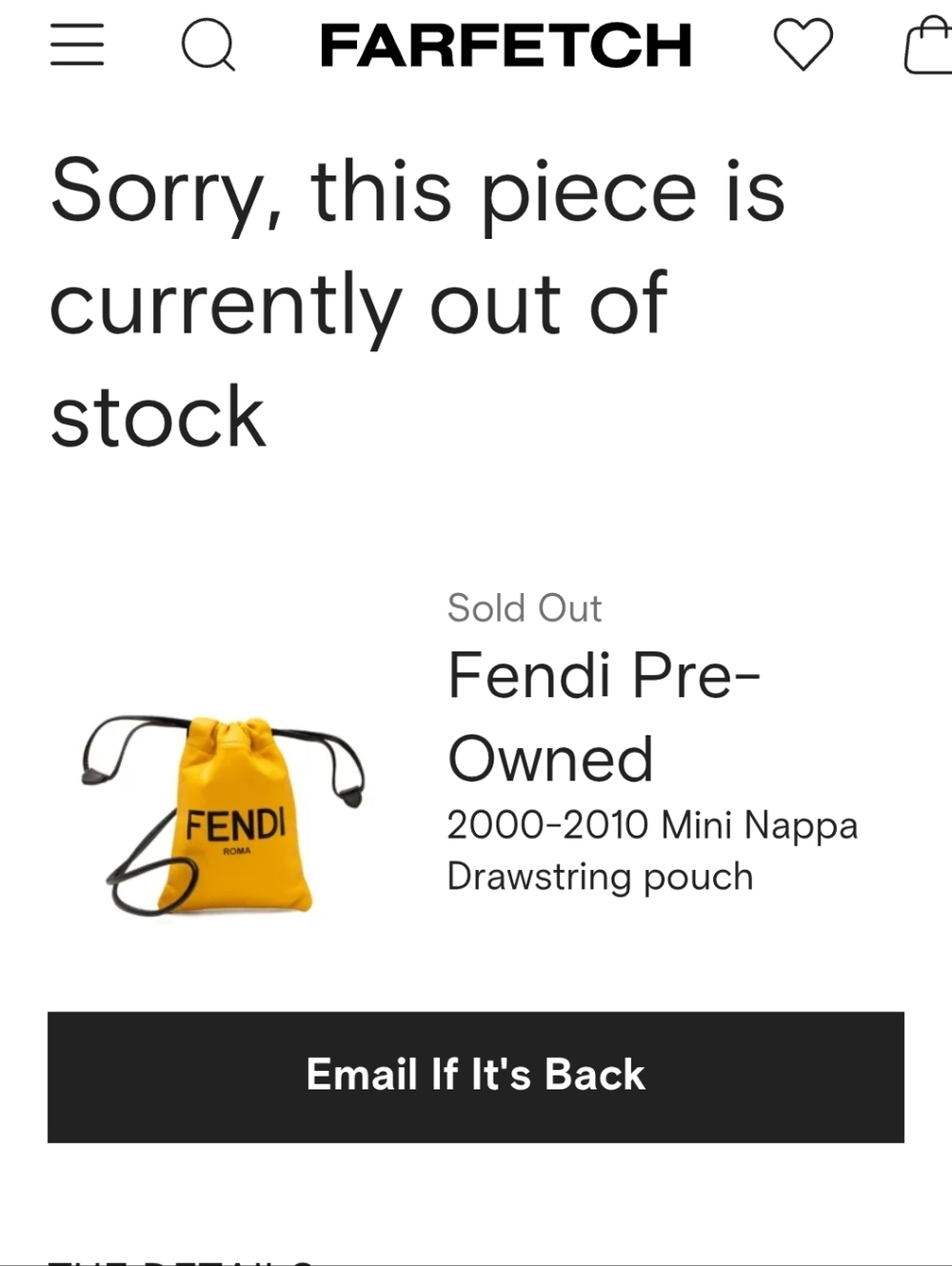 Fendi‎ Yellow Drawstring Mini Pouch - Picture 5 of 17